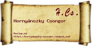Hornyánszky Csongor névjegykártya